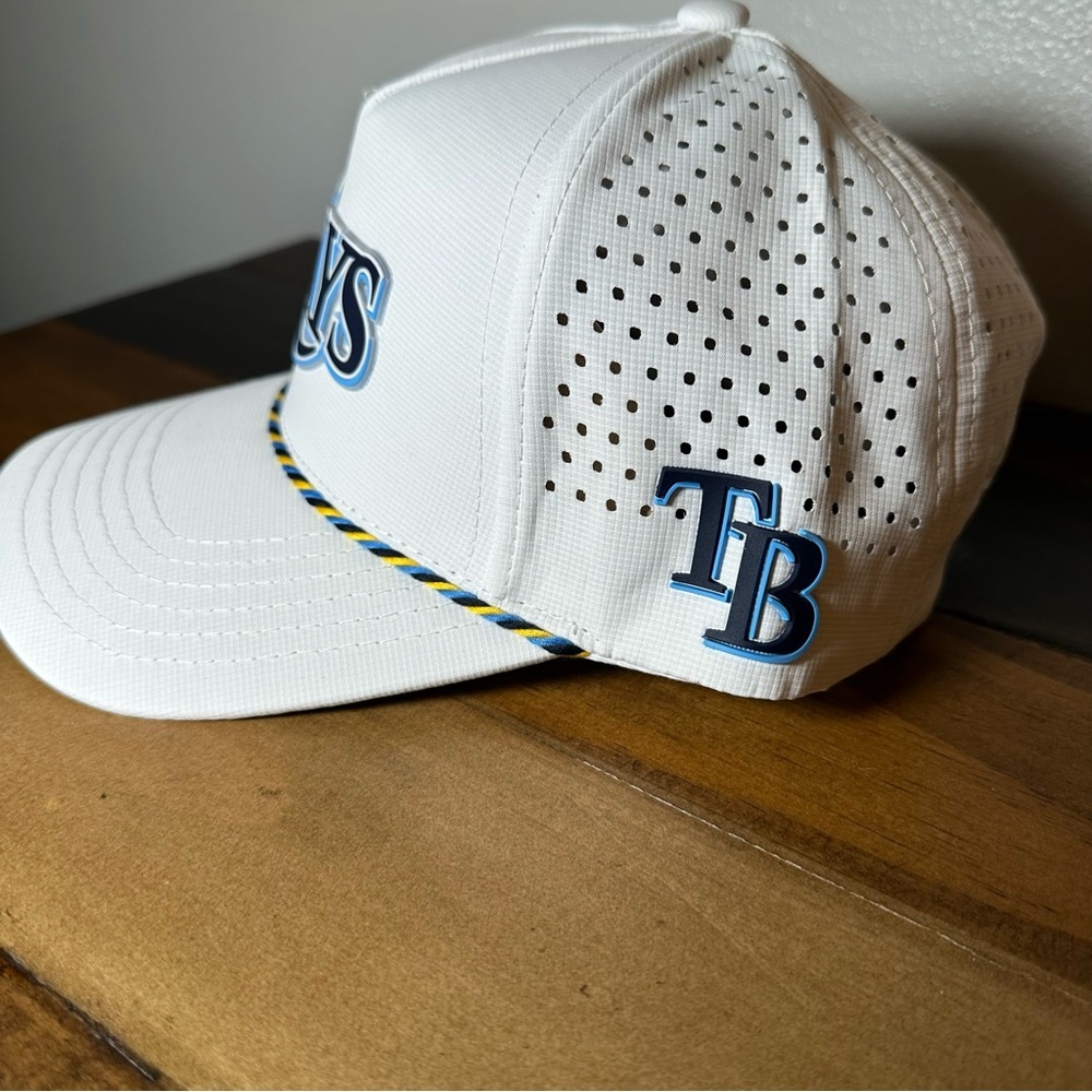Tampa Bay Rays White Melonwear Snapback Rope Hat TB Logo Cap New - Picture 2 of 6